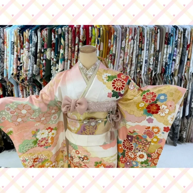 成人式　振袖レンタル　古典　鞠柄　ピンク　王道