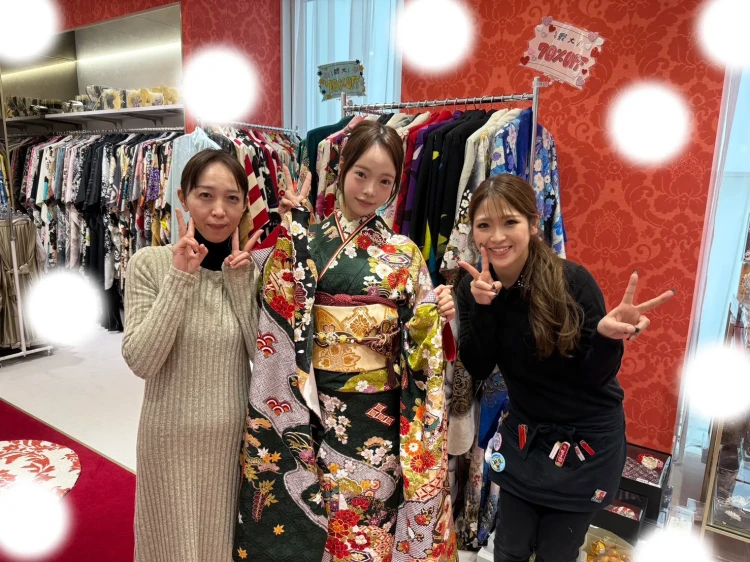 成人式　振袖　梅田　緑