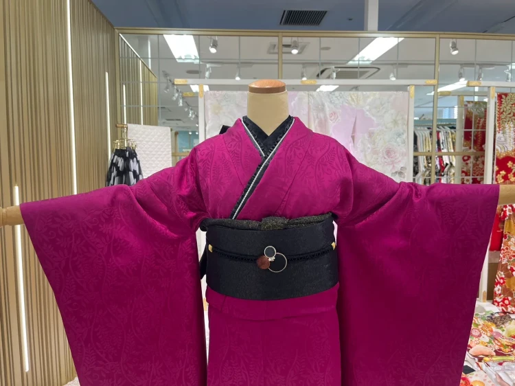 振袖レンタル　成人式　なんば　心斎橋　天王寺　大阪　人気ヴィンテージスタイルワインレッド