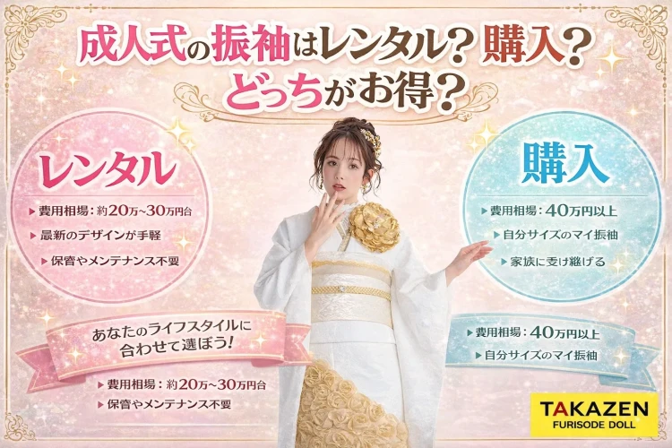 【TAKAZEN奈良店】13日💖成人式の振袖はレンタル？購入？どっちがお得？👀💖