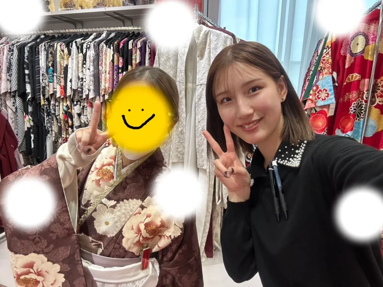 卒業式　袴　袴レンタル　梅田　くすみ　茶色