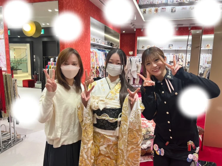 成人式　前撮り　梅田　モード　キラキラ振袖　白金振袖