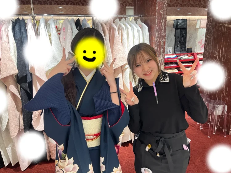 成人式　振袖　表参道　紺　ネイビー　古典　かっこいい　かぶりたくない