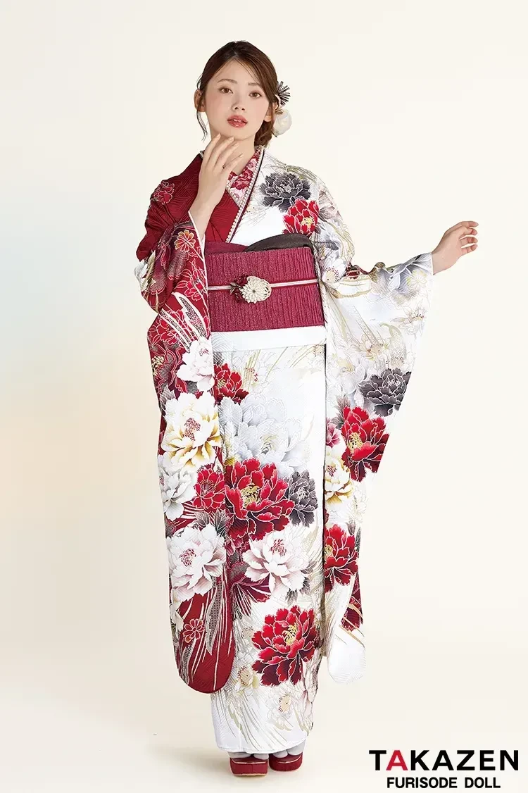 振袖レンタル　成人式　なんば　心斎橋　天王寺　大阪TAKAZEN心斎橋店正統派古典　赤色