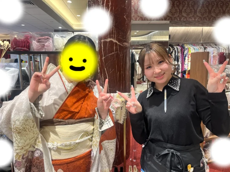 振袖レンタル　東京　関東　表参道　かわいい　おしゃれ　個性派　中村理沙　オレンジ　かわいい　くすみ　イマドキ　被りたくない