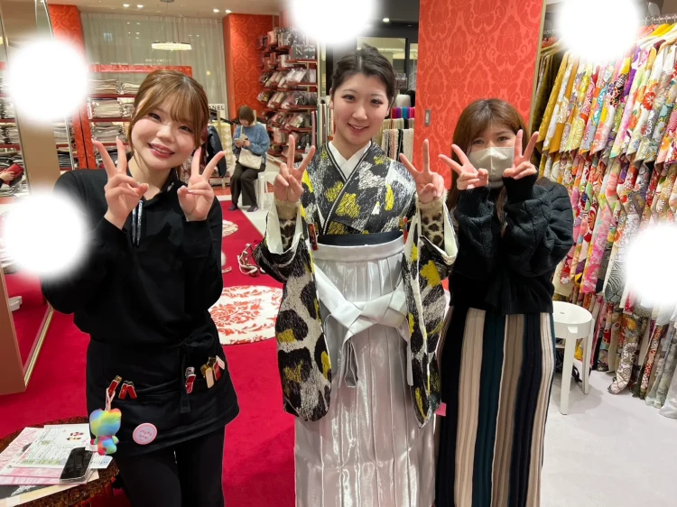 卒業式　袴　レンタル　梅田　ヒョウ柄