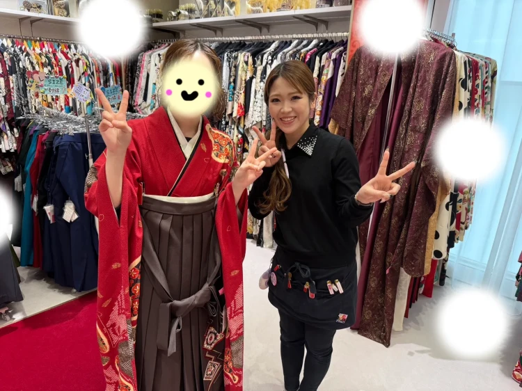 卒業式　袴　レンタル　かわいい　ママ振袖