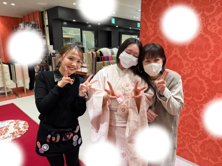 【TAKAZEN大阪梅田本店】♡1日　大阪梅田でピンクで可愛い立体花のお振袖姫ちゃん♡