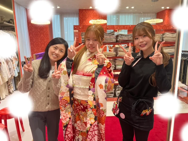 【大阪・梅田で成人式振袖・袴をお探しの方へ】♡28日　大阪梅田で華やかな赤色の古典柄の振袖姫ちゃん♡ TAKAZEN大阪梅田本店♡