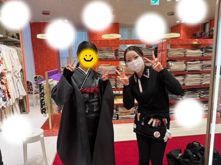 成人式　前撮り　梅田　レザー　黒　かっこいいお振袖