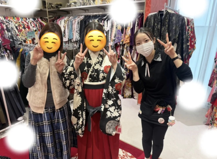 卒業式 袴 人気 黒 可愛い