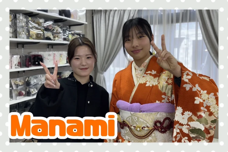 振袖レンタル　TAKAZEN奈良店　ママ振　フォトプラン　前撮り　古典柄　オレンジ　かわいい