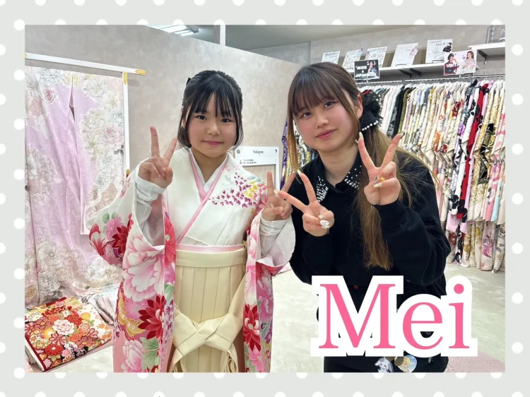 袴レンタル　TAKAEN奈良店　格安キュート&ガーリー袴　白/ピンク　花柄　ラブリー　かわいい　古典柄