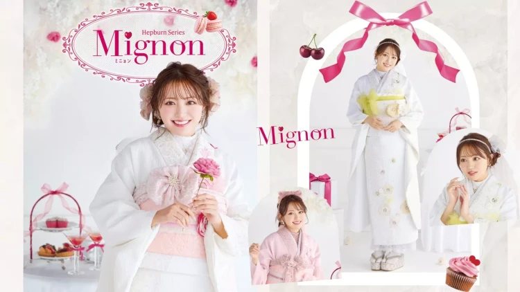 TAKAZEN姫路店　ヘップバーン　薔薇　ローズ　振袖　成人式　おしゃれ　きらきら　ミニョン　人と被らない振袖　お洒落な振袖　タカゼンかわいい振袖　姫路市振袖被らない　