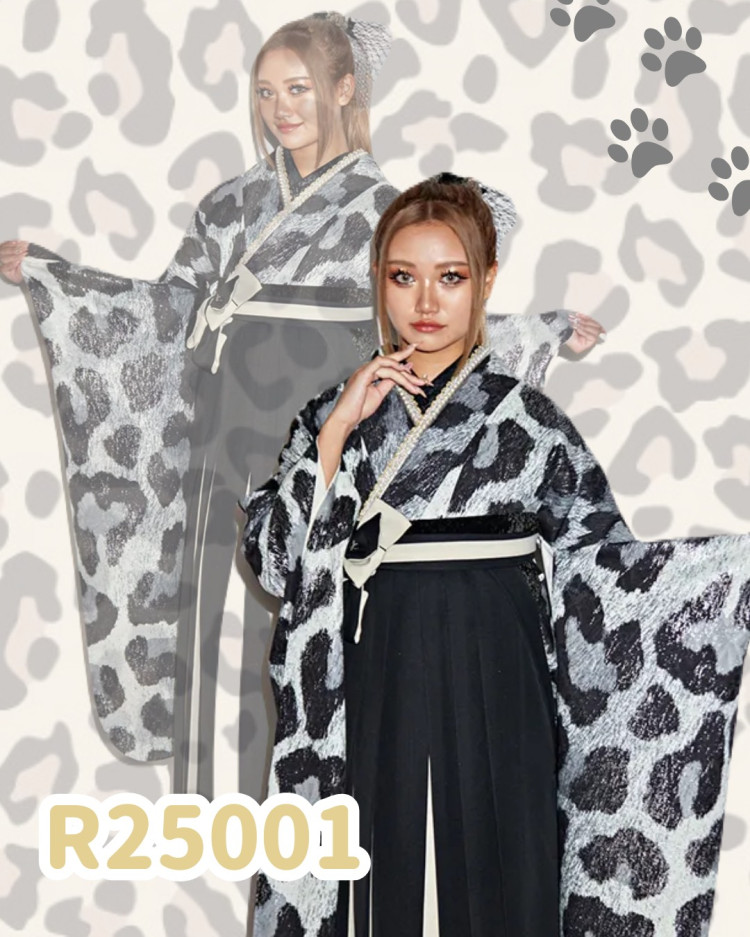 TAKAZEN神戸店　前撮り撮影会　イマドキ　カワイイ　コディネート　振袖　レンタル　袴　　ヒョウ柄