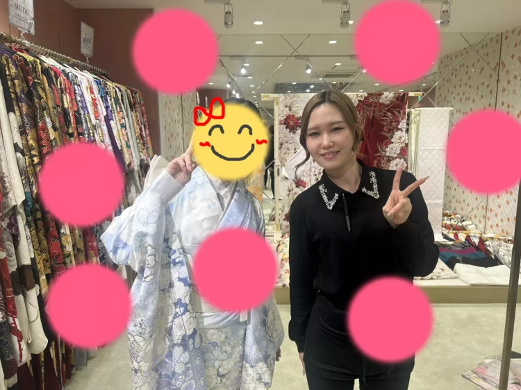 TAKAZEN姫路店　姫路市　成人式　卒業式　袴　振袖　イマドキ振袖　キラキラ　モード　青黒　ギャル