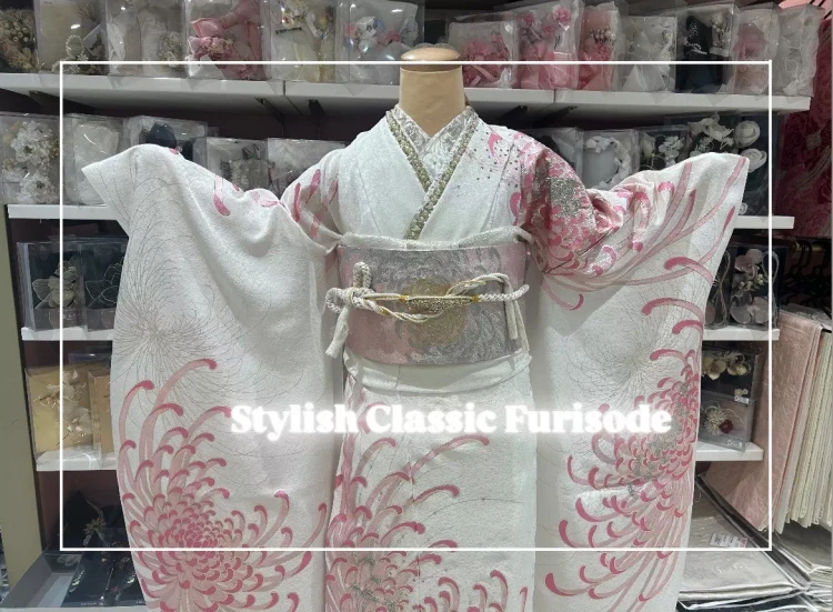 【TAKAZEN姫路店】♡16日　姫路市振袖レンタルTAKAZENのオリジナル最新作✨最高級金彩刺繍友禅キラキラ白ピンクお振袖のご紹介♡