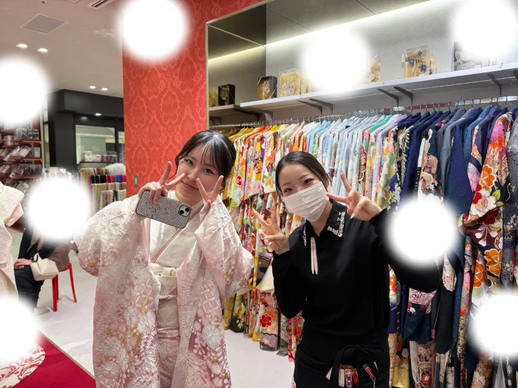 成人式　前撮り　梅田　振袖レンタル　プレミアム古典　ピンク　キラキラ　高級