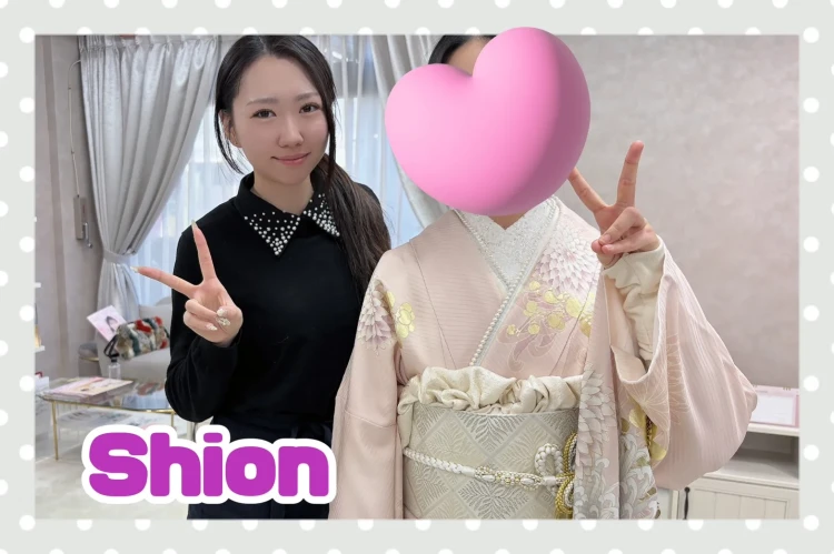 TAKAZEN奈良　振袖　レンタル　成人式　くすみカラー古典　淡色/薄ピンク/パステルカラー　乱菊柄/古典柄　かわいらしい振袖　香音(かのん)ちゃん　優しい色