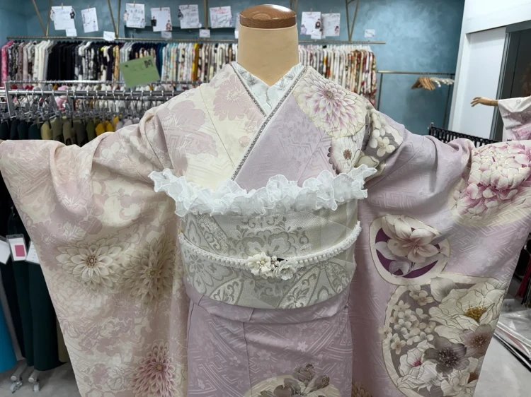振袖レンタル　成人式　なんば　心斎橋　天王寺　大阪　人気安カワ　薄紫