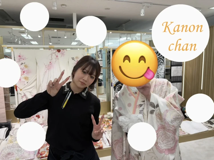 振袖レンタル　成人式　なんば　心斎橋　天王寺　大阪　人気タカゼン心斎橋店 ヘップバーンシャネルカラー　白/ピンク/淡い色　バラ/リボン柄　かわいい　スワロフスキー付き　レースインナー/ヒールコーデ　南琴奈