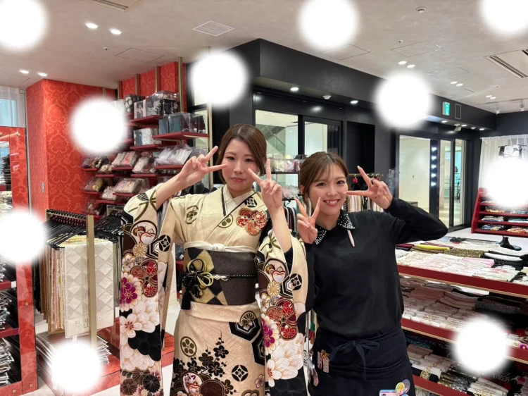 成人式　振袖　梅田　ベージュ　くすみカラー