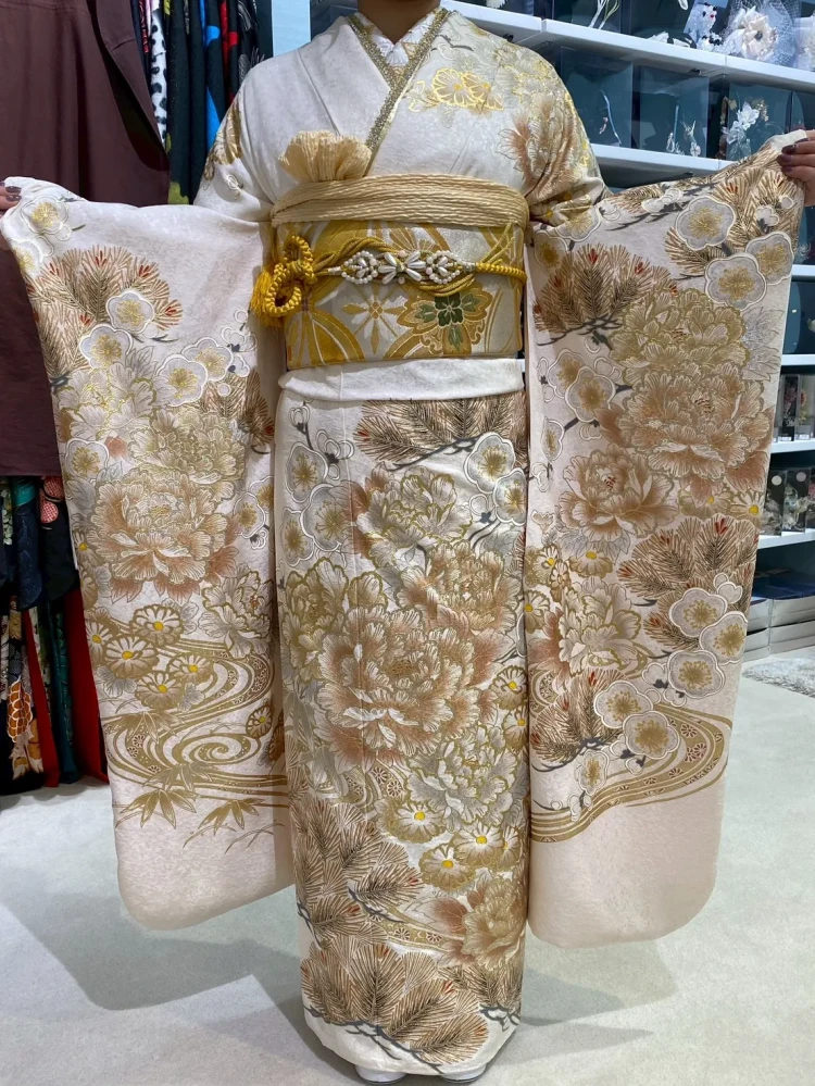 成人式　振袖レンタル　正統派古典　白　金　王道　大阪　堺