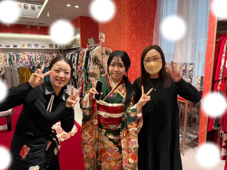 成人式　振袖　梅田　緑