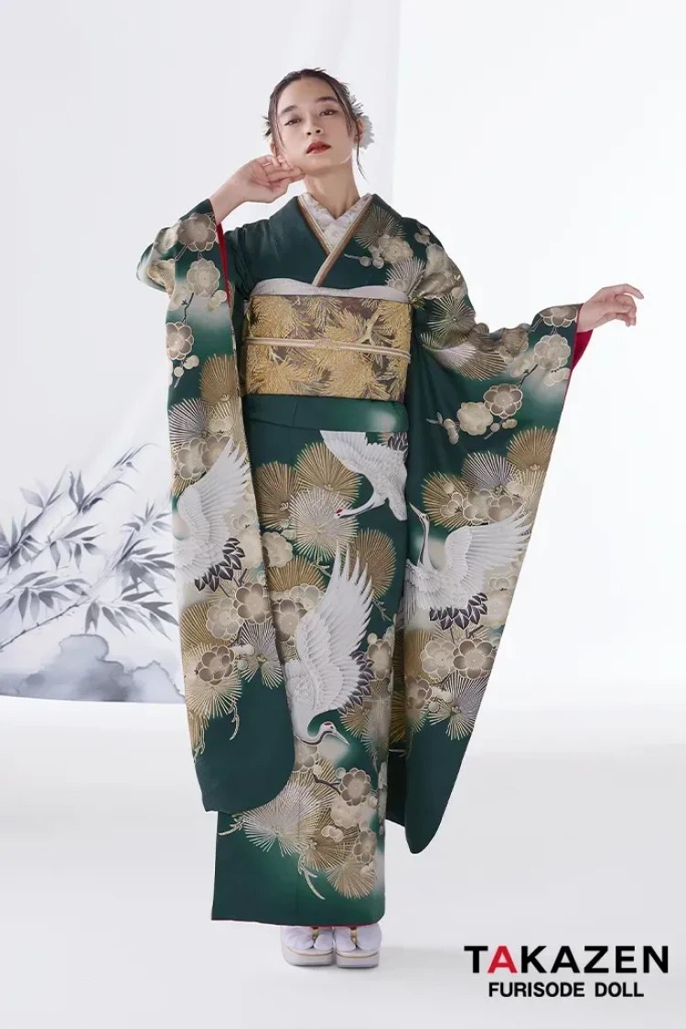 振袖レンタル奈良　関西　TAKAZEN奈良店　大人っぽコーデ　可愛い