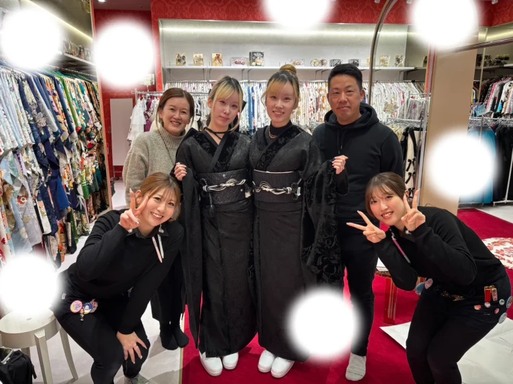 成人式　前撮り　梅田　双子　くすみ　黒