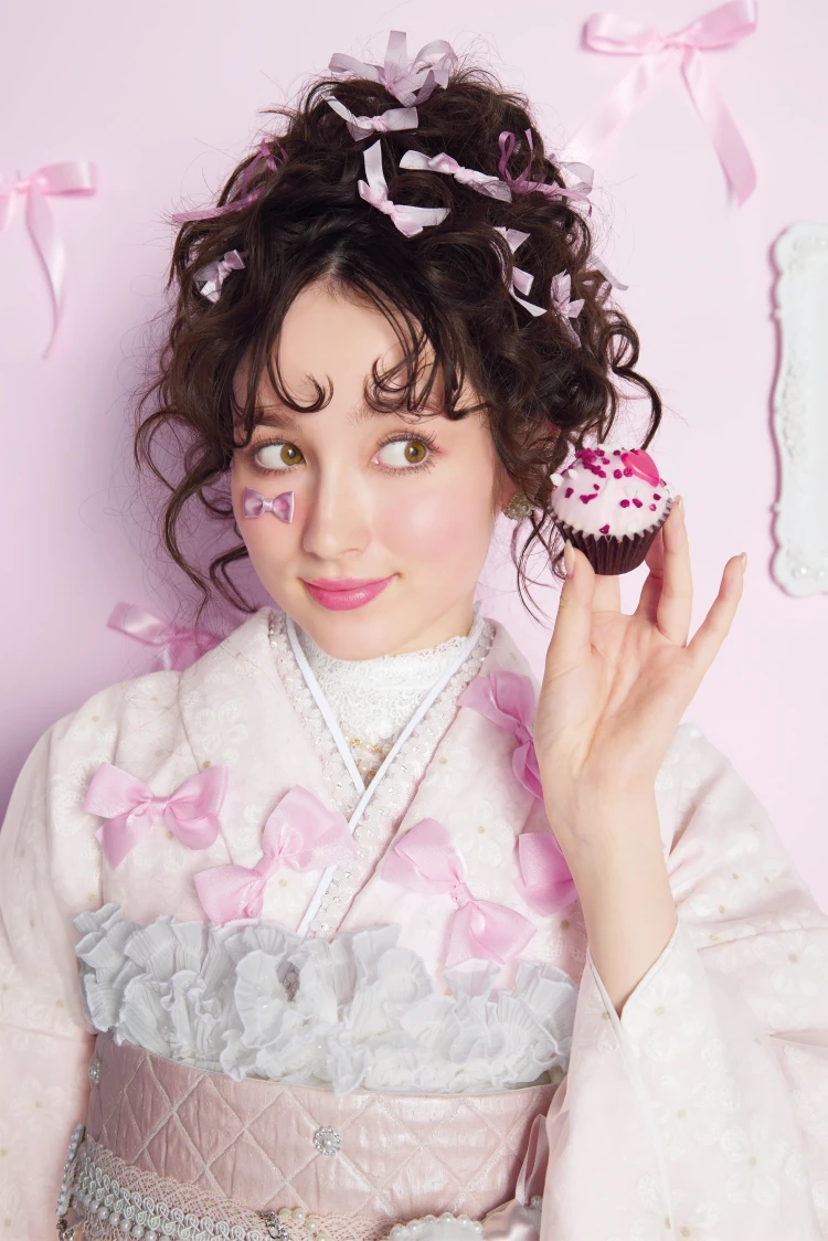 成人式　振袖　梅田　リボン　かわいい　キュート