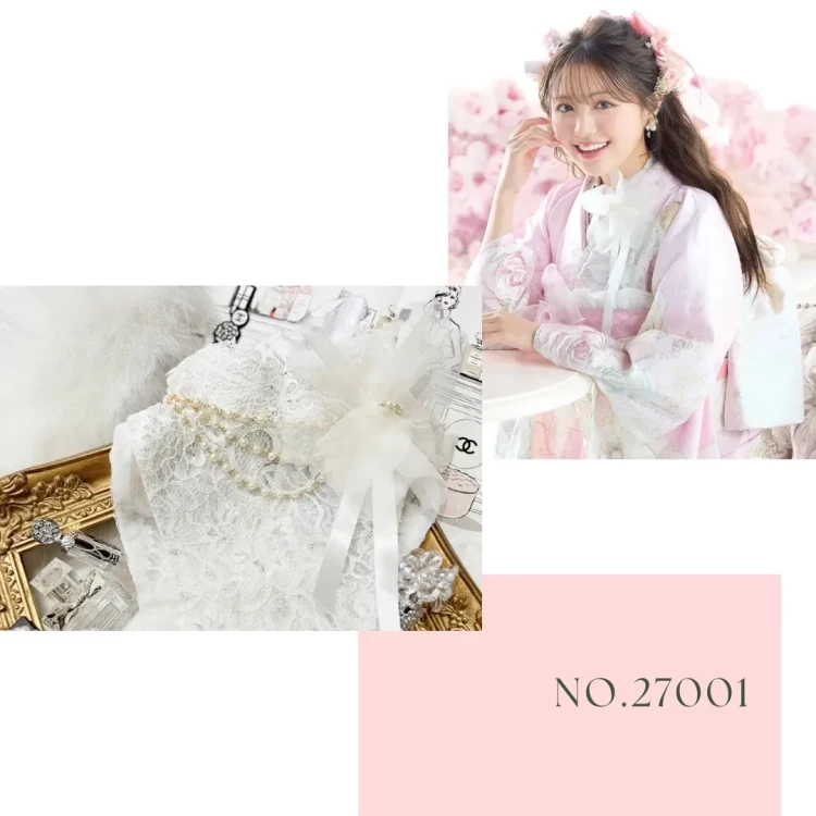 成人式振袖小物新作入荷♡お花付きホワイトレースインナー登場！