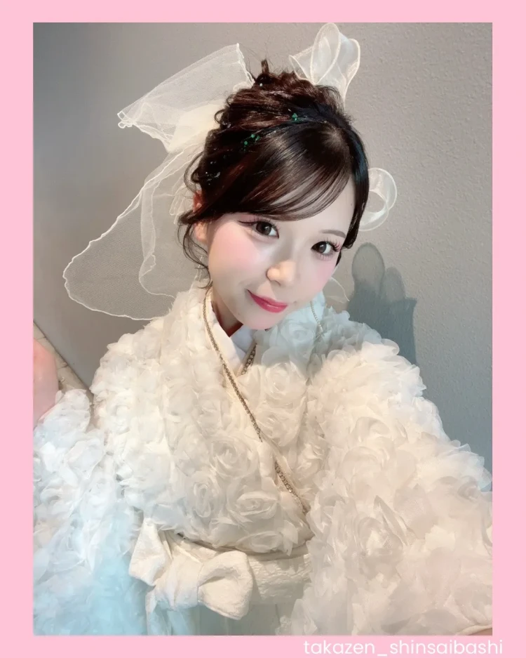 卒業式お客様の写真袴写真袴コーデT自撮りショットTAKAZEN心斎橋店