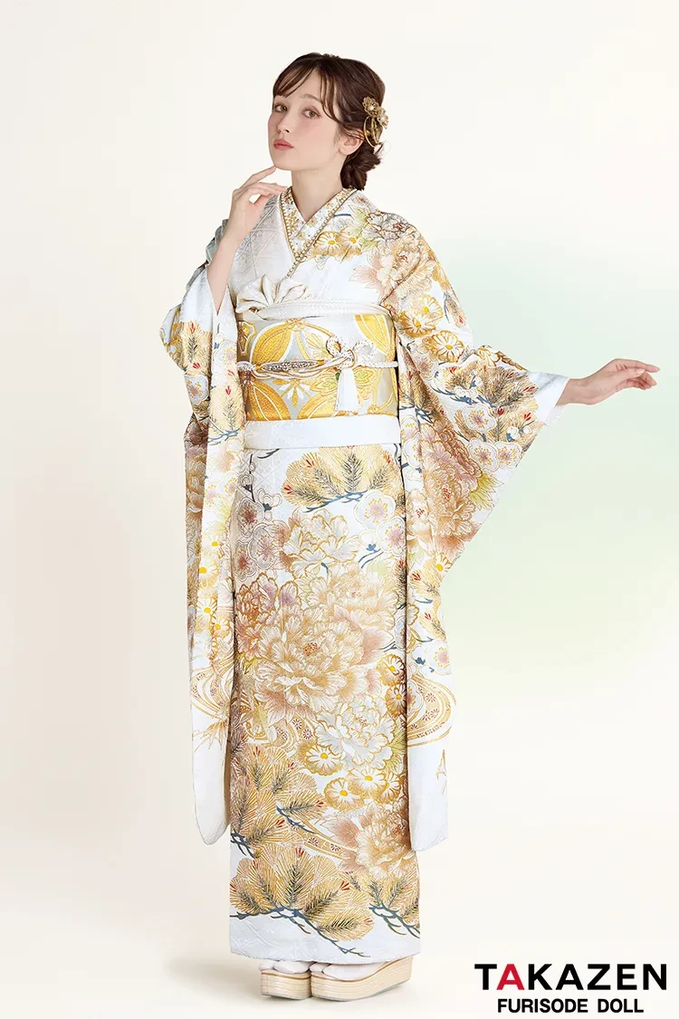 古典振袖の白金清楚な振袖