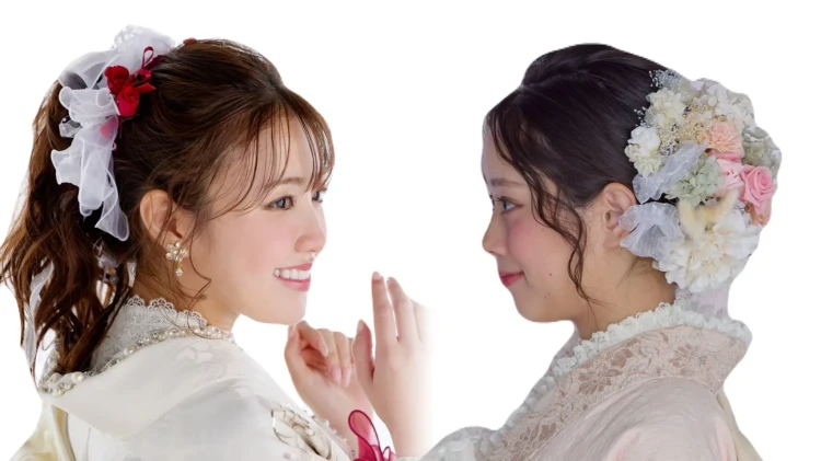 橿原市で買える成人式振袖用リボンやパールが付いたイマドキ髪飾り