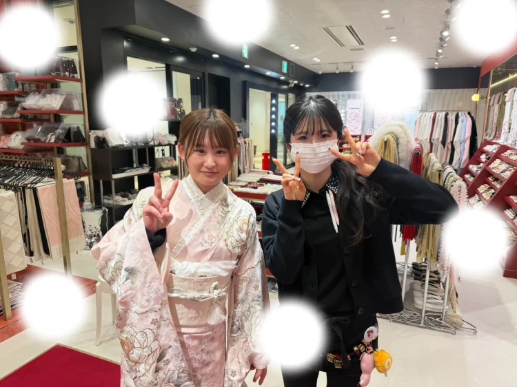 【大阪・梅田で成人式振袖をお探しの方】♡24日　大阪梅田でTAKAZENオリジナルピンクのコスメカラーお振袖姫ちゃん♡TAKAZEN大阪梅田本店♡