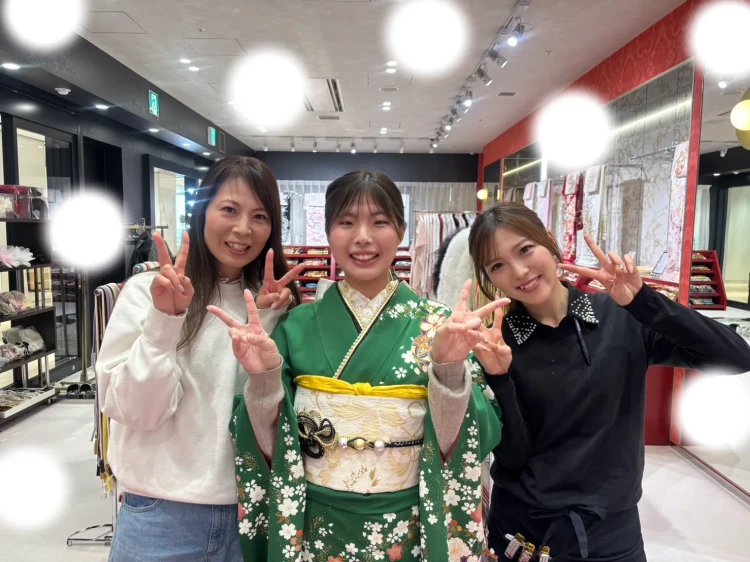 成人式　振袖　梅田　持込ママ振でイマドキコーデ