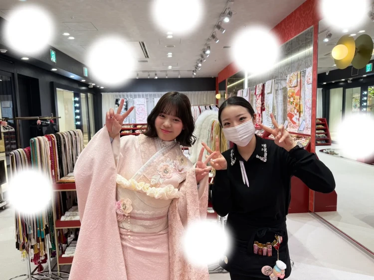 【大阪・梅田で成人式振袖をお探しの方】♡22日　大阪梅田でTAKAZENオリジナルミニョン振袖のお振袖姫ちゃん♡TAKAZEN大阪梅田本店♡