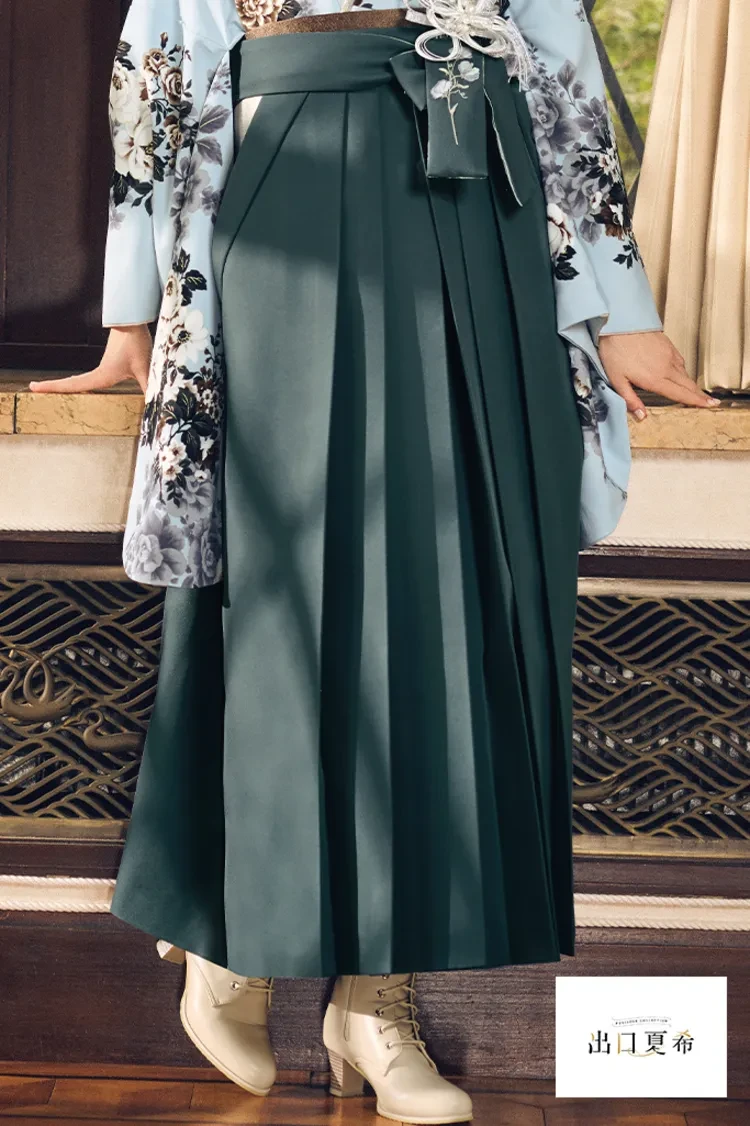 TAKAZENのレンタル袴 出口夏希ブランド袴　正統派古典　水色　くすみカラー古典　古典柄　和モダン　清楚な袴コーデ【通販可】R26085