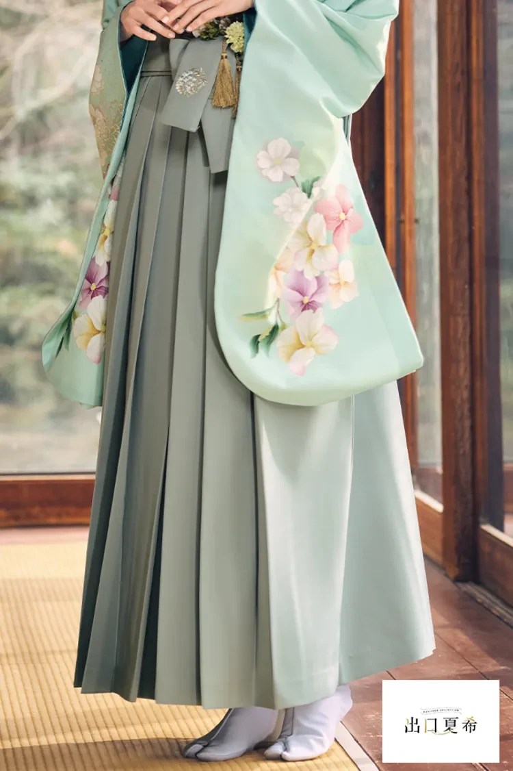 TAKAZENのレンタル袴 出口夏希ブランド袴 正統派古典 ミントグリーン 古典柄 清楚 控えめ おしとやか ナチュラル【通販可】R26086