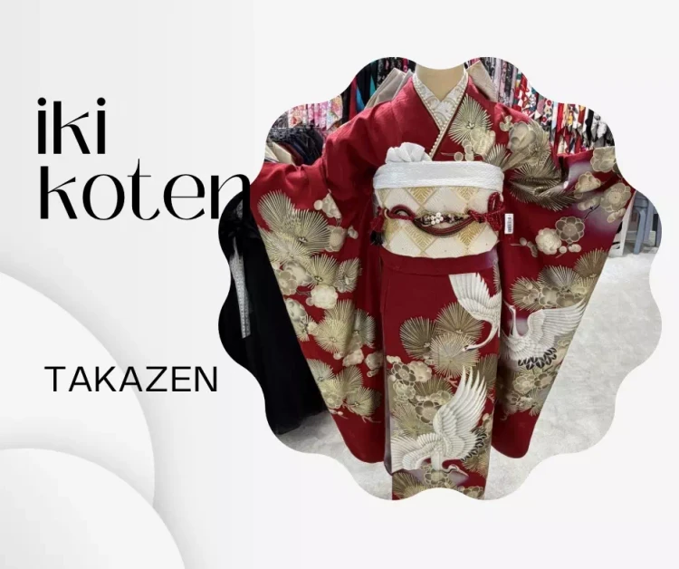 TAKAZEN神戸旧居留地店の赤色や鶴が特徴的なお振袖コーディネートをご紹介