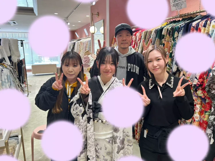 TAKAZEN姫路店　姫路市　成人式　卒業式　袴　振袖　イマドキ振袖　片身代わり振袖　黒白紫振袖　姫路振袖レンタル　姫路市成人式　姫路振袖