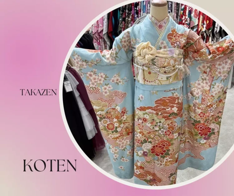 TAKAZEN神戸旧居留地店の水色正統派古典のお振袖のご紹介