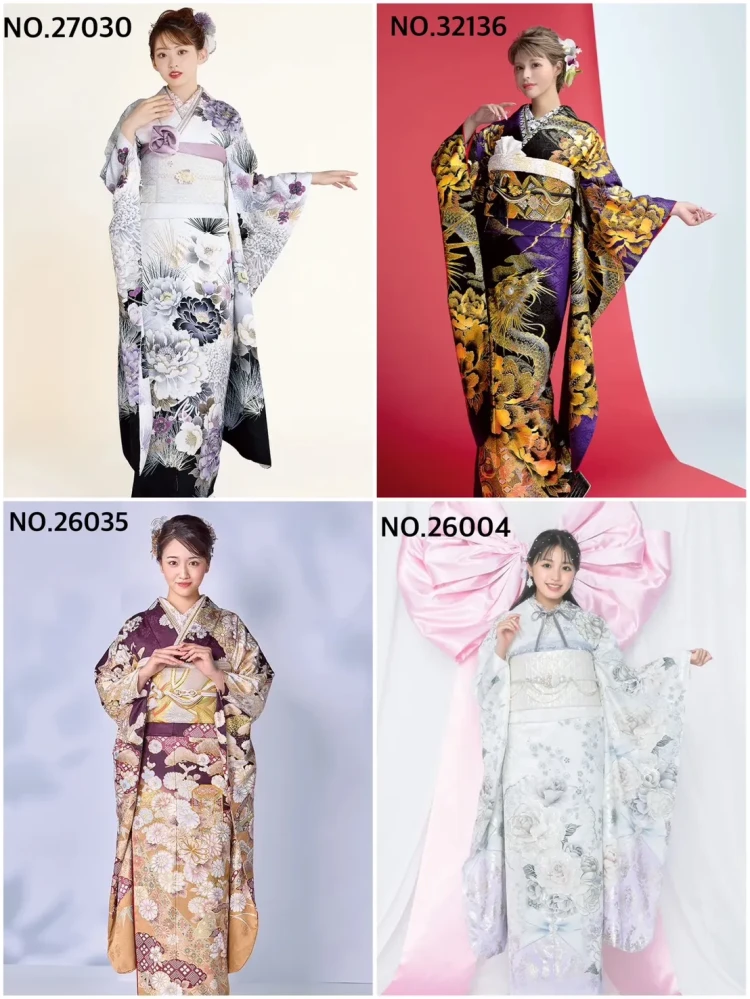 TAKAZEN奈良店の紫色のお振袖のコーディネート