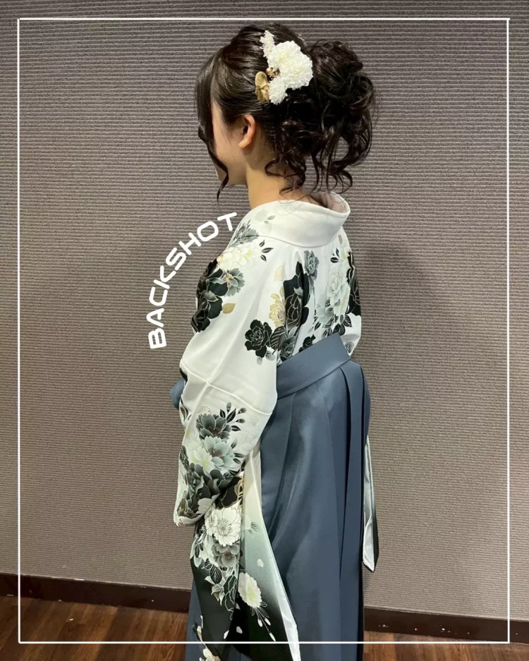 卒業式　袴　バックショット　ヘアセット　編みおろし　姫路　加古川