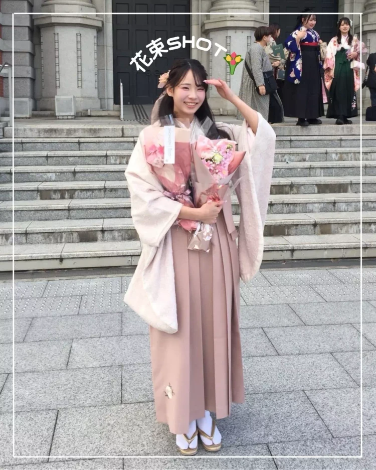 卒業式　姫路　加古川　花束ショット　正面フォト　姫路　加古川　映え