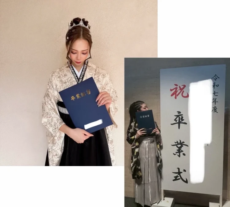 卒業式　袴フォト　袴で他撮りポーズ　目線外し　大阪　梅田