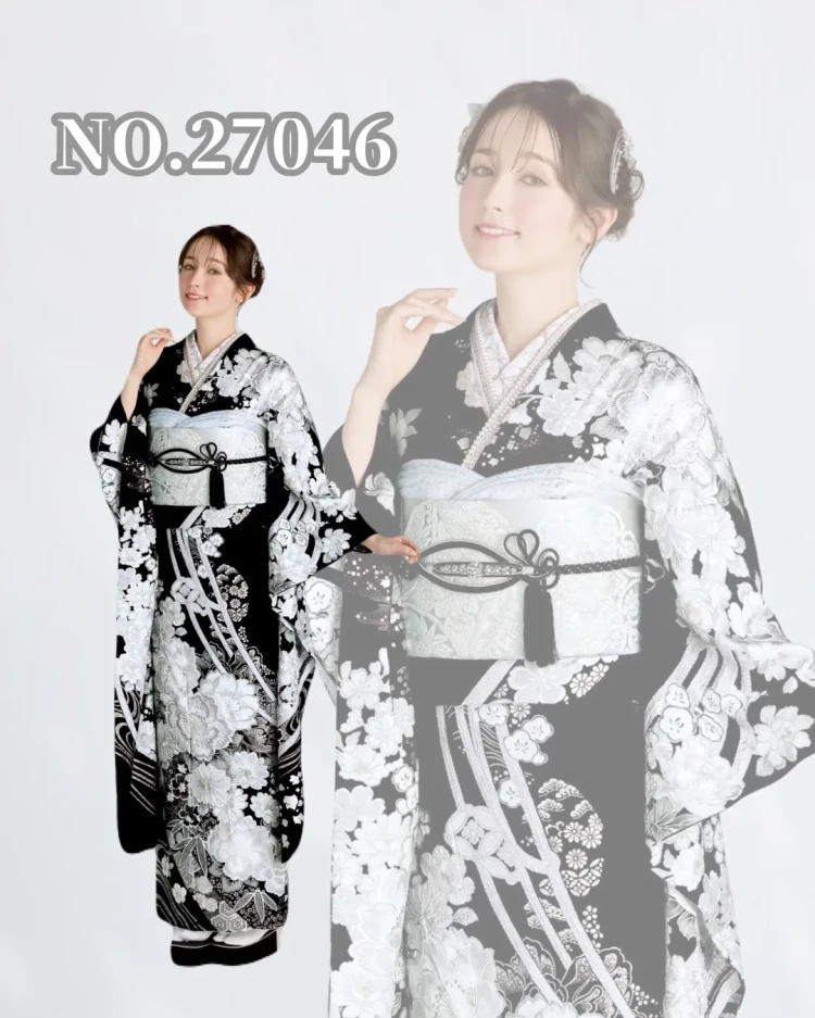 TAKAZEN橿原店のプレミアム古典柄、関芳のお振袖