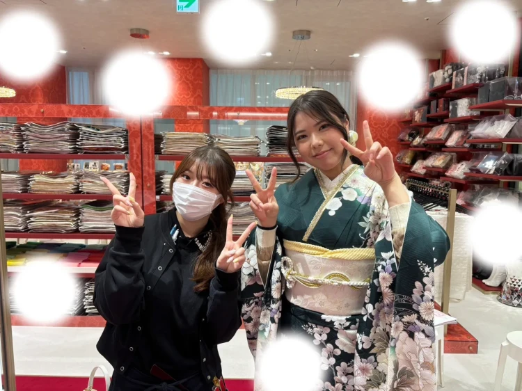 緑色の正統派古典振袖