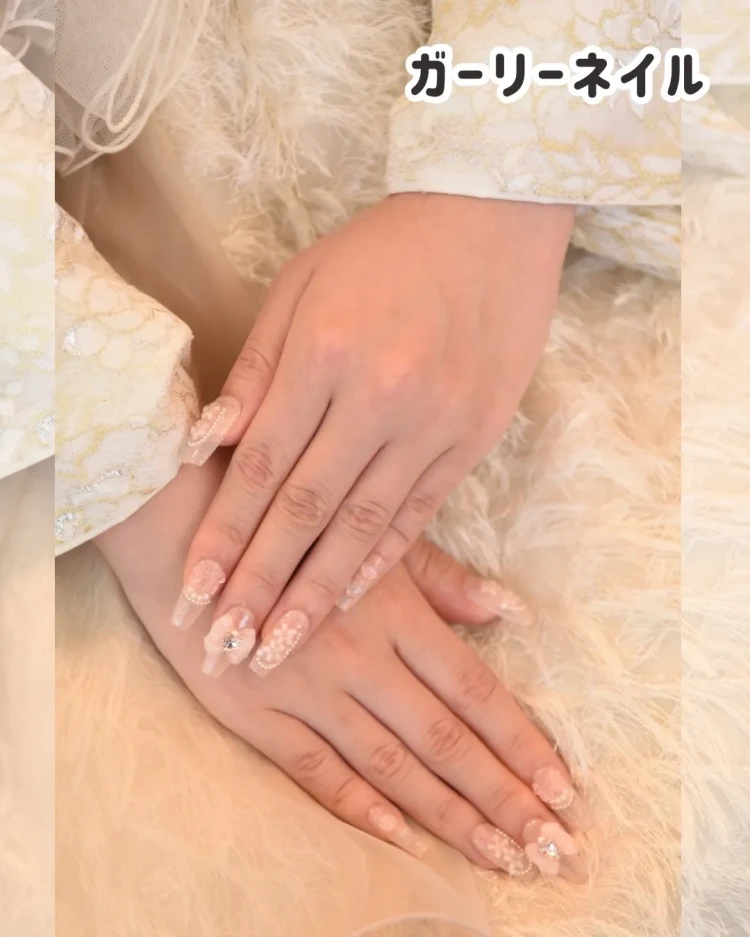 袴に合うオススメガーリー卒業式ネイルご紹介